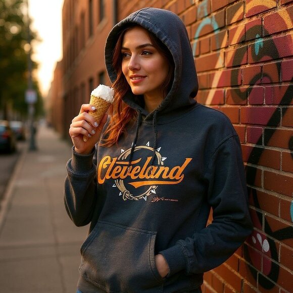 gv art & design Other - Cleveland Browns Dawg Pound Huntington Bank Field Hoodie GV Art Design Sz L